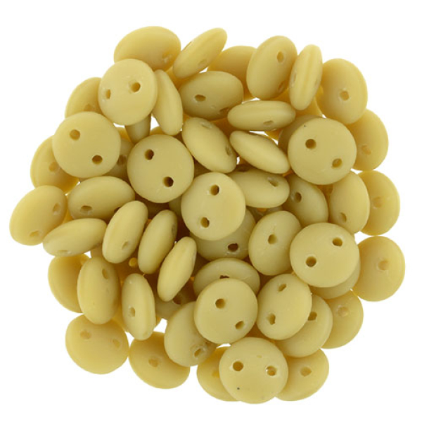 Lentil 2-Loch 6mm Matt French Beige 50 St.