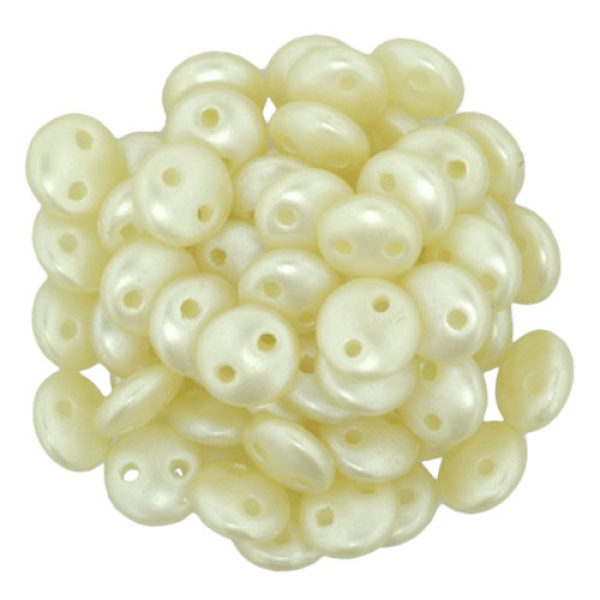Lentil 2-Loch 6mm Pearl Coat Cream 50St