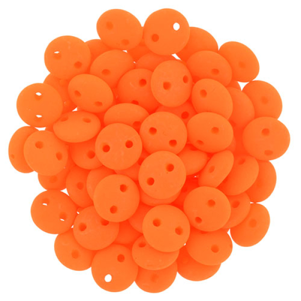 Lentil 2-Loch 6mm Neon Orange 50 St