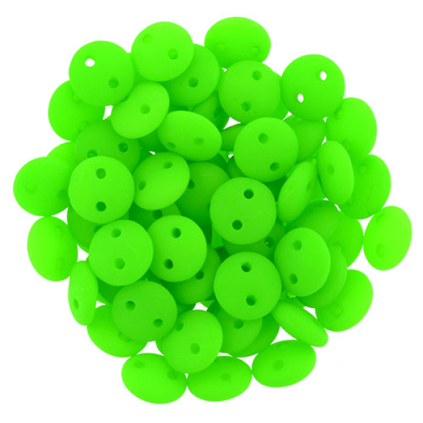 Lentil 2-Loch 6mm Neon Green 50 St