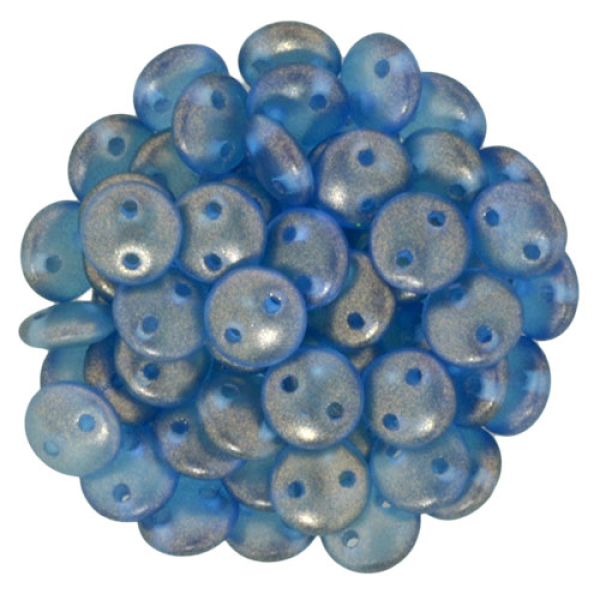 Lentil 2-Loch 6mm Halo Azurite 50 St