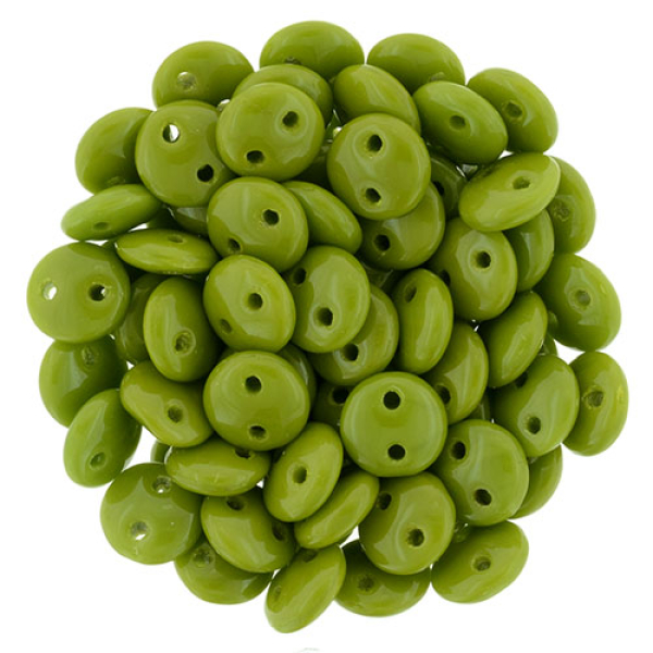 Lentil 2-Loch 6mm Opak Olivine 50 St.