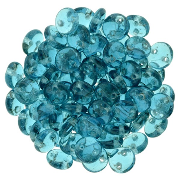 Lentil 2-Loch 6mm Teal 50 St.
