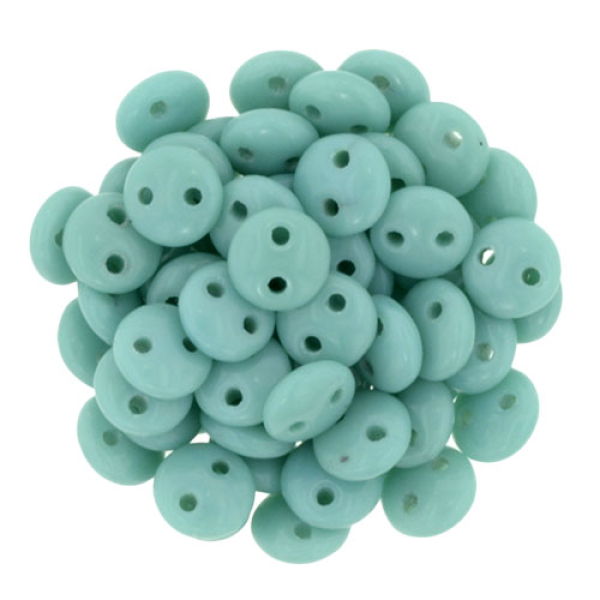 Lentil 2-Loch 6mm Turquoise 50 St.