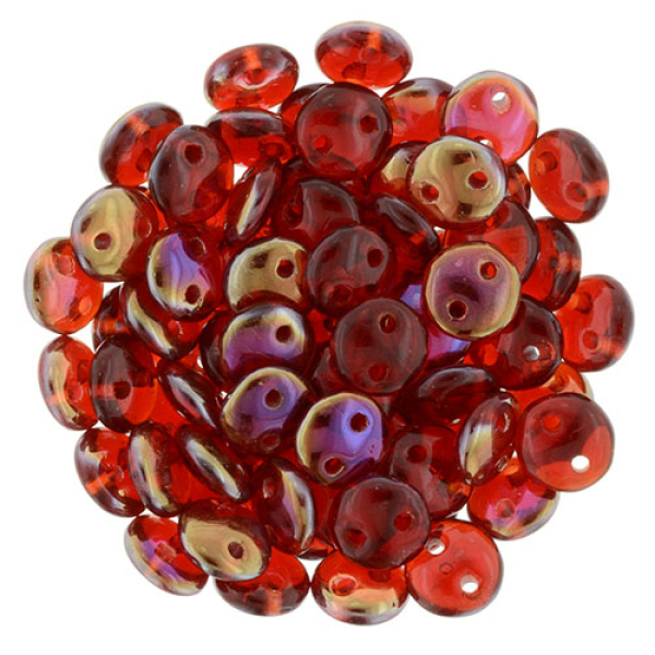 Lentil 2-Loch 6mm Twilight Siam Ruby 50St