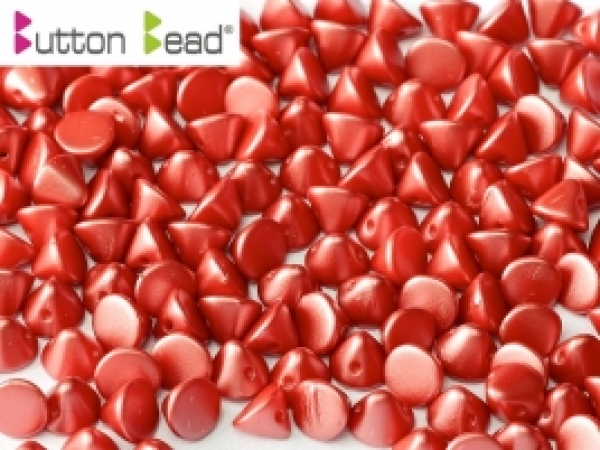 Button Bead 4mm Alabst Past Dk Coral 300 St