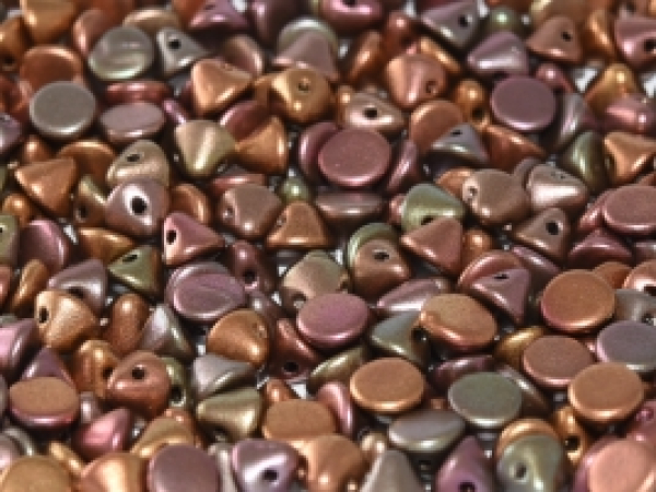 Button Bead 4mm Purple Iris Gold 50 St.