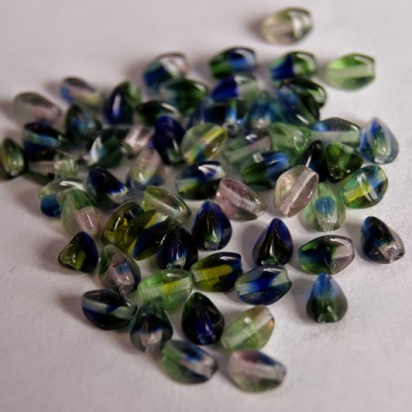 Pinch 5x3mm Crystal Blue Green 100 St.