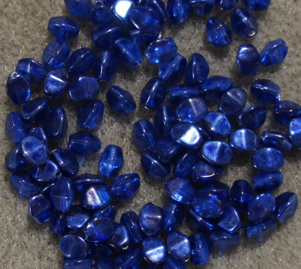 Pinch 5x3mm Crystal Metallic Blau 100 St.