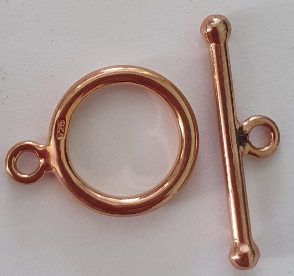 Knebelverschluß 12mm 925 Silber rosevergoldet