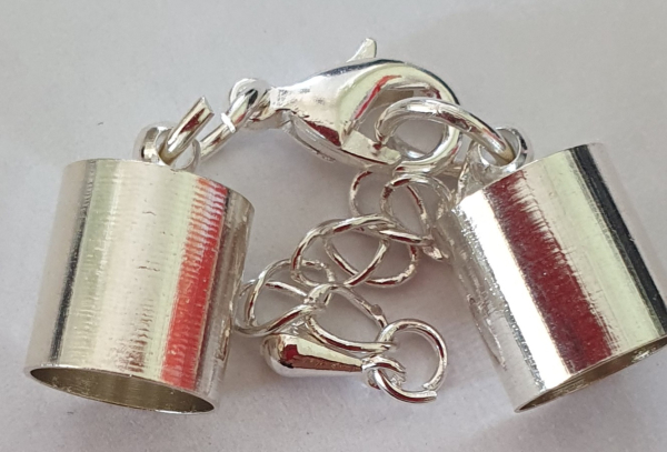 Karabiner mit Endkappe z. Kleben 8,5mm versilb