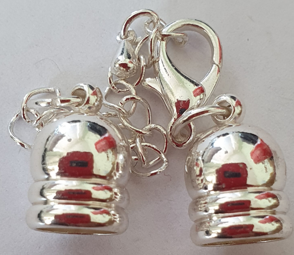 Karabiner mit Endkappe z. Kleben 8mm silberfarben