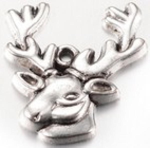 Anhänger, Hirsch 25x22x3 Antik Silber