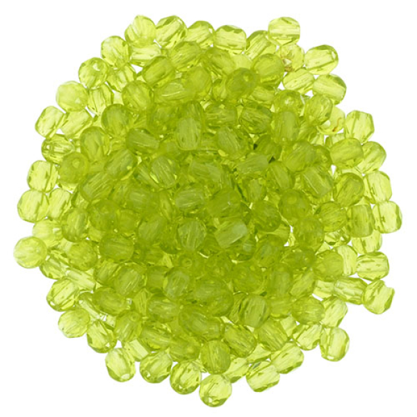 Glasschliffperle feuerpol. 2mm Olivine 1200 St.