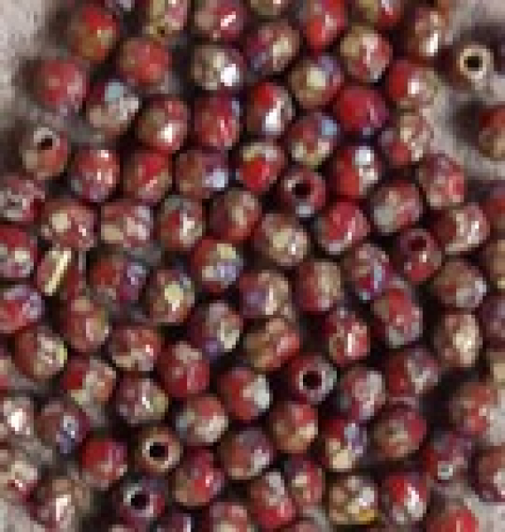 Glasschliffperle 3mm Coralle Travertin 1200
