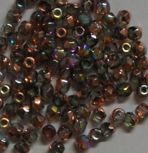 Glasschliffperle 3mm Crystal Rainbow Copper 100