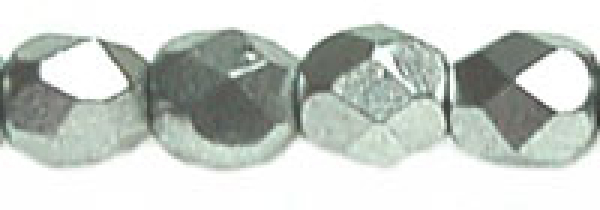 Glasschliffperle 3mm Jet Silver Matt 100 St.