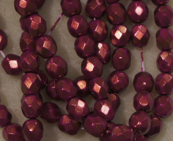 Glasschliffperle 3mm Pink Met Lüster 150St
