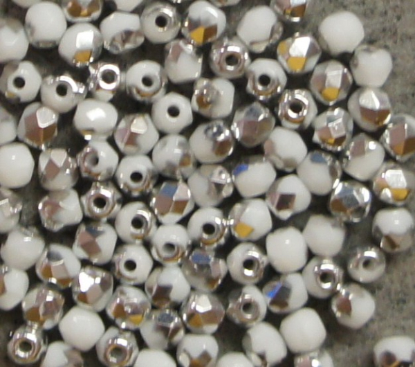 Glasschliffperle 3mm Snow White CAL1200