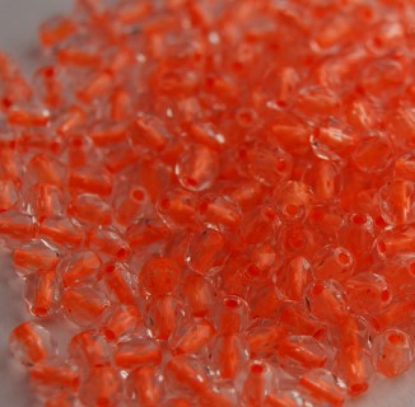 Glasschliffperle 4mm Crystal Neon Orange Lined 1200 St.