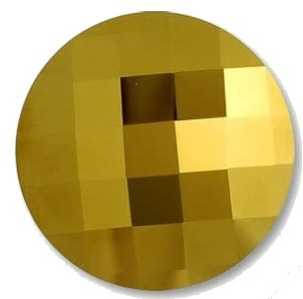 Swarovski Chessboard Circle 14mm Crystal Dorado