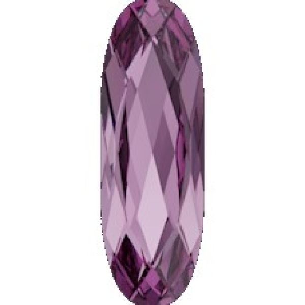 Swarovskistein Oval, lang 21x7mm Amethyst unfoiled gefasst
