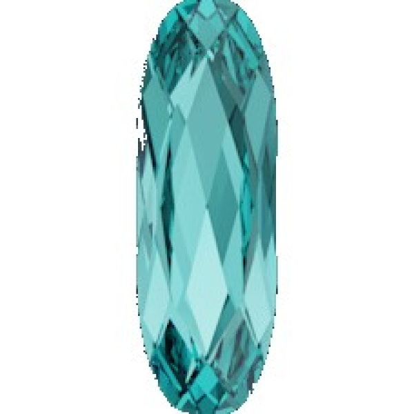 Swarovskistein Oval, lang 21x7mm Blue Zircon gefasst