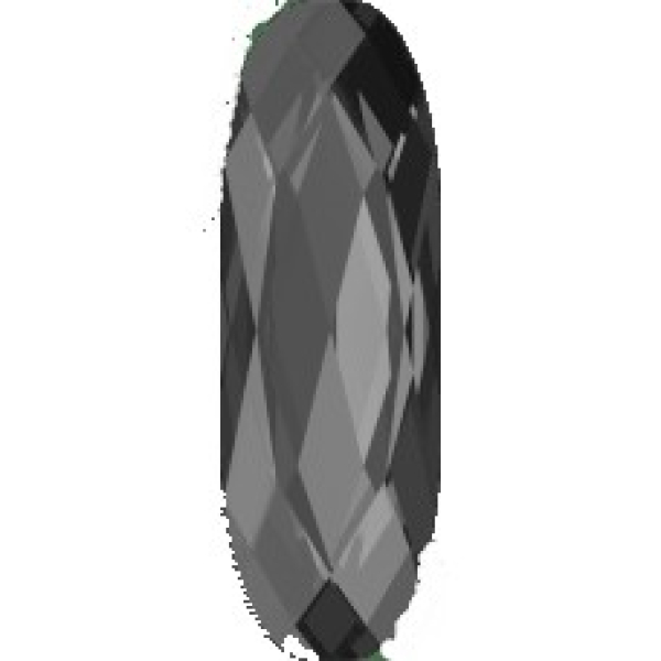 Swarovskistein Oval, lang 21x7mm Crystal Silver Night gefasst