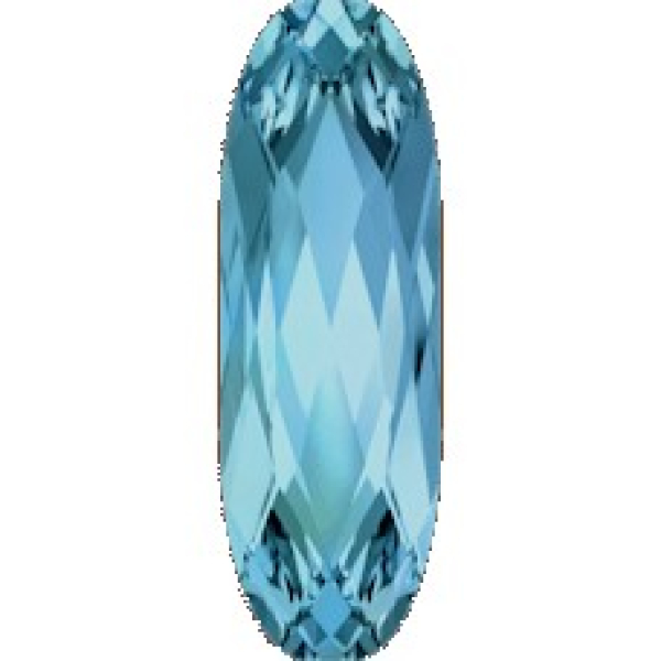 Swarovskistein Oval, lang 27x9 mm Aquamarine, gefasst