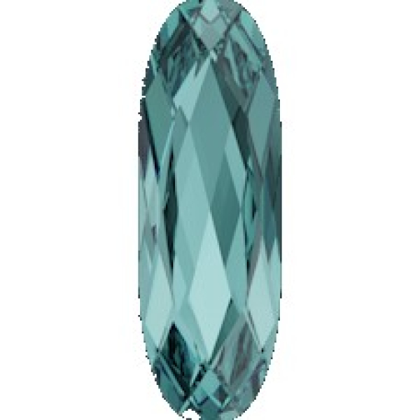 Swarovskistein Oval, lang 27x9 mm Indicolite AB, gefasst