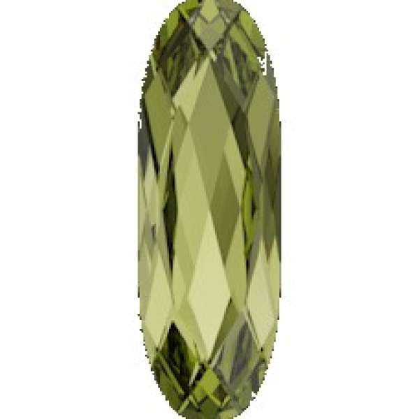 Swarovskistein Oval, lang 27x9 mm Olivine, gefasst