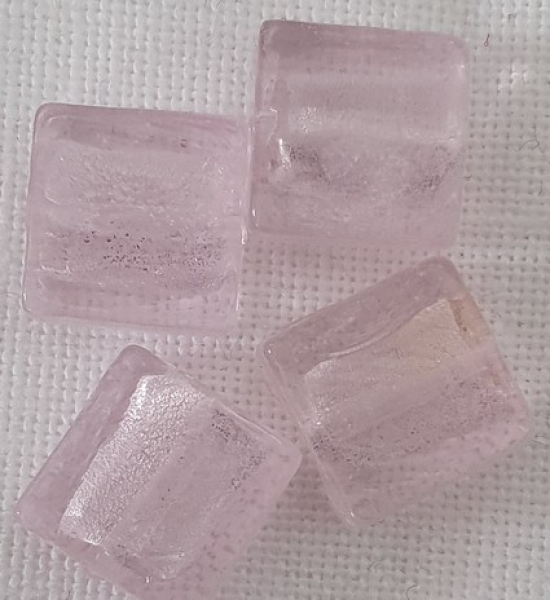 Glasperle Handgemacht, (4400-102-17k) 10x10mm rosa 10 St.