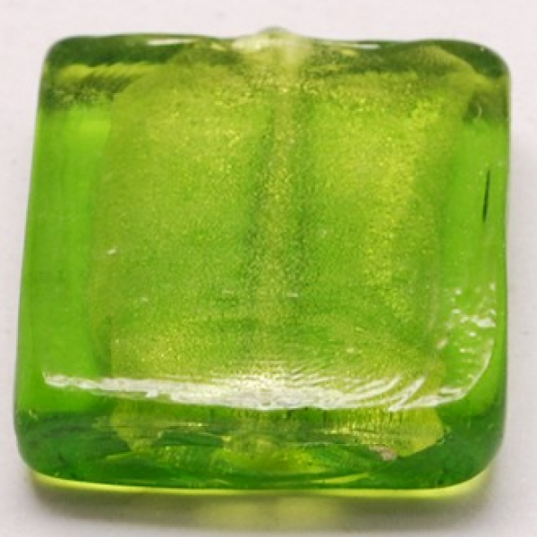 Glasperle handgemacht, (4400-102-43) 12x12mm maigrün 10St.