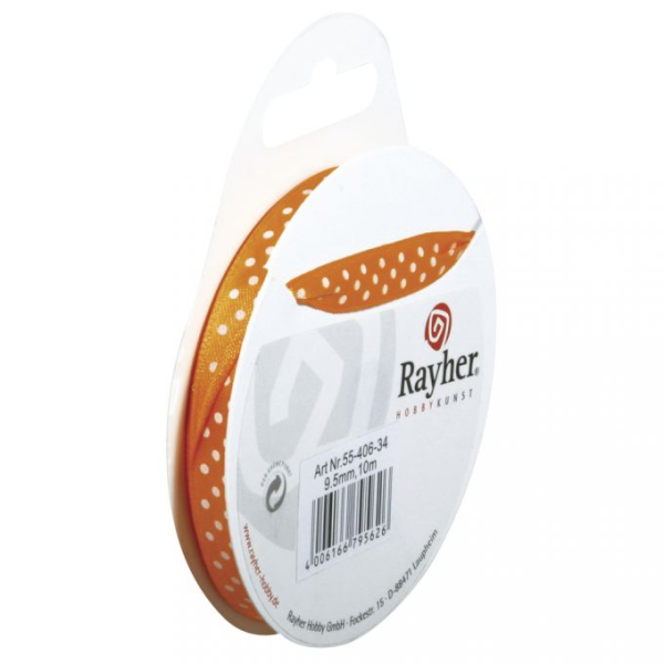 Tupfenband 6,3mm, orange, 10m
