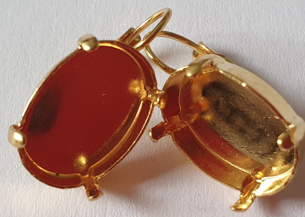 Ohrbrisur für Swarovski 4120 18x13mm vergoldet