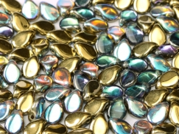 Pip Bead 5x7mm Crystal Gold Rainbow 60 St.
