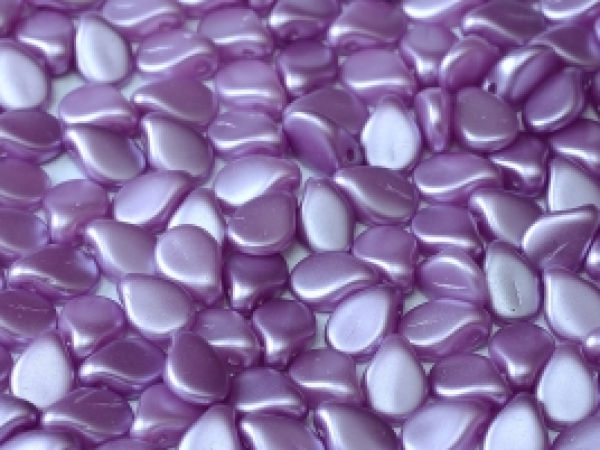 Pip Bead 5x7mm White Pastel Lila 60 St.