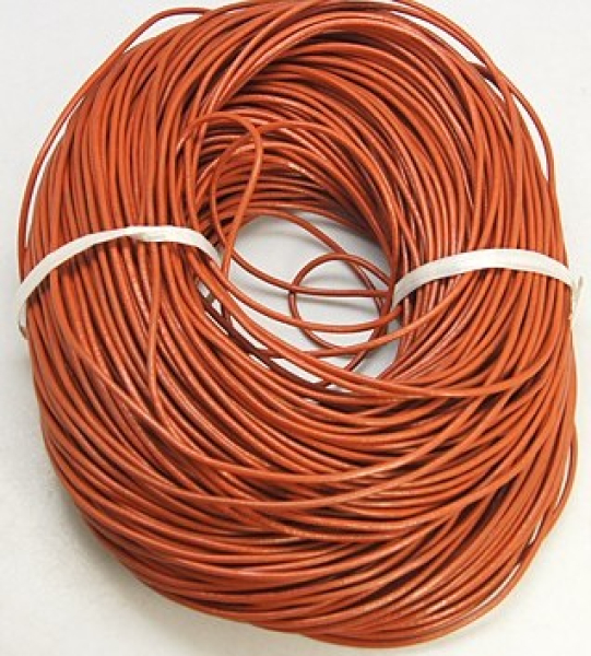 Lederband, Rind, 1,5mm nougat 10 Meter