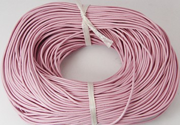 Lederband, Rind, 2mm rosa 10 Meter