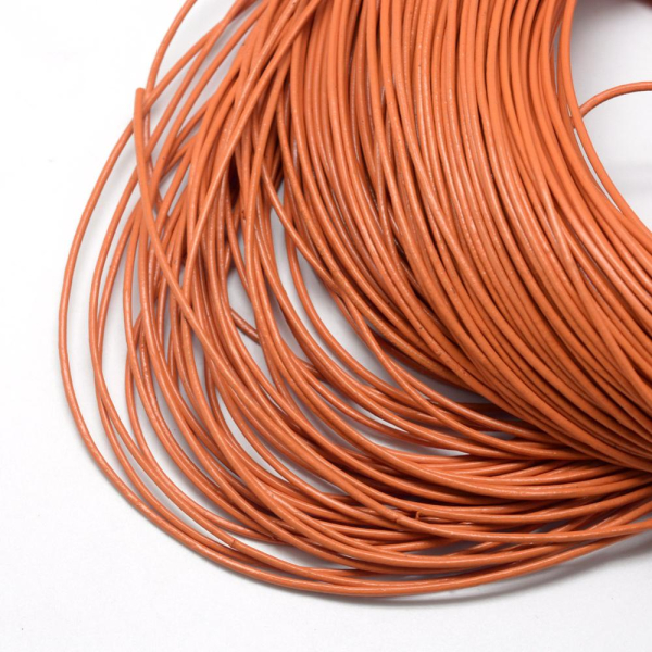 Lederband, Rind, 2mm orange 10 Meter