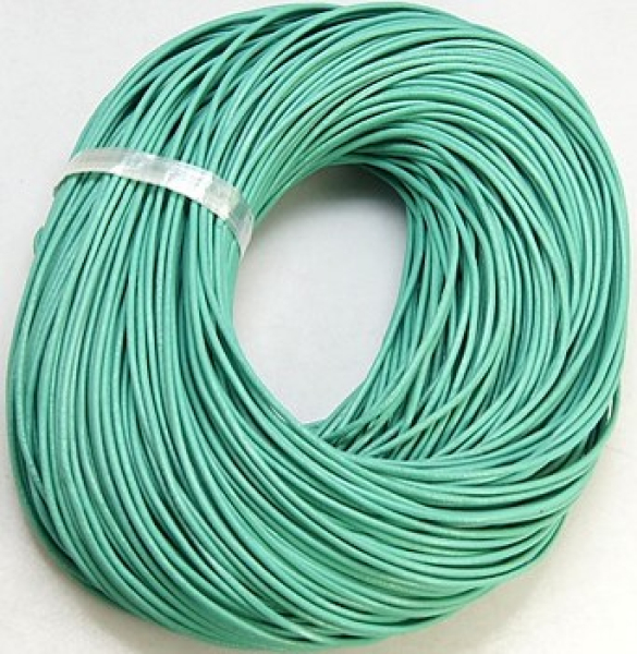 Lederband, Rind, 2mm meergrün 10 Meter