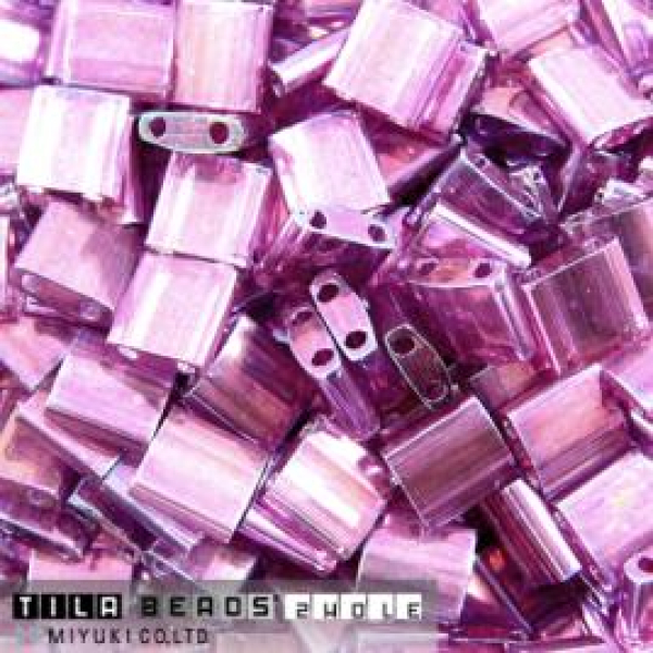 Miyuki Tila Bead 5mm Lt Amethyst Gold lüster ca 7,2g