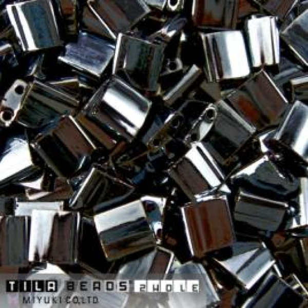 Miyuki Tila Bead 5mm Lt Gun Metal ca 7,2g