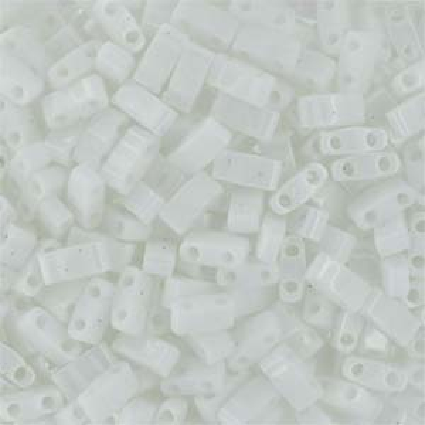 Miyuki Half Tila Bead 5mm Opak White 50g