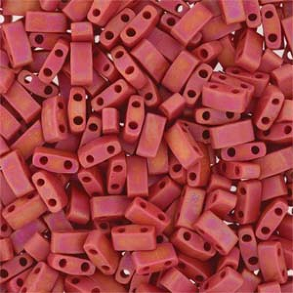 Miyuki Half Tila 5mm Matt Op Red AB 50g