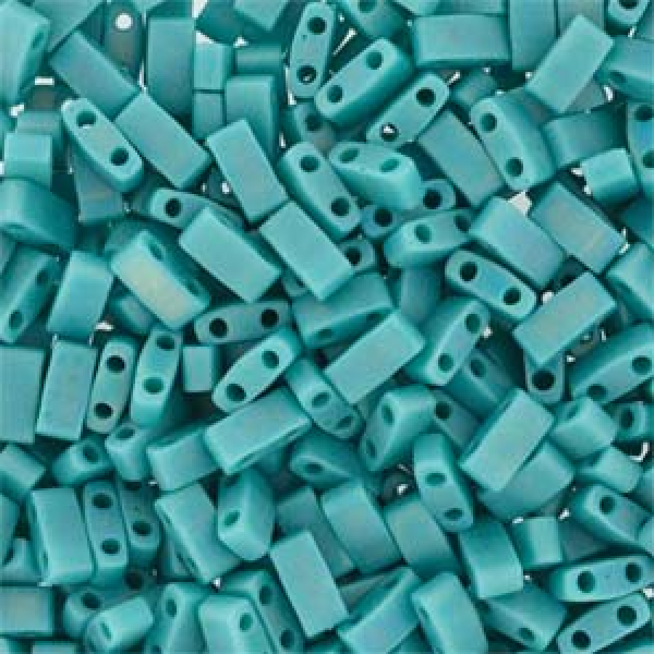 Miyuki Half Tila Bead 5mm Matt Op Turq AB 5g
