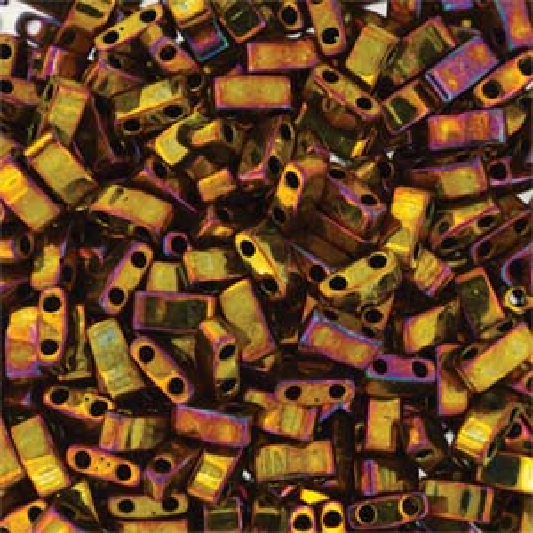Miyuki Half Tila Bead 5mm Met Gold Iris 5g