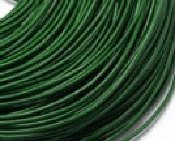 Lederband, Rind, 1,5mm Grün Stück mit einem Meter